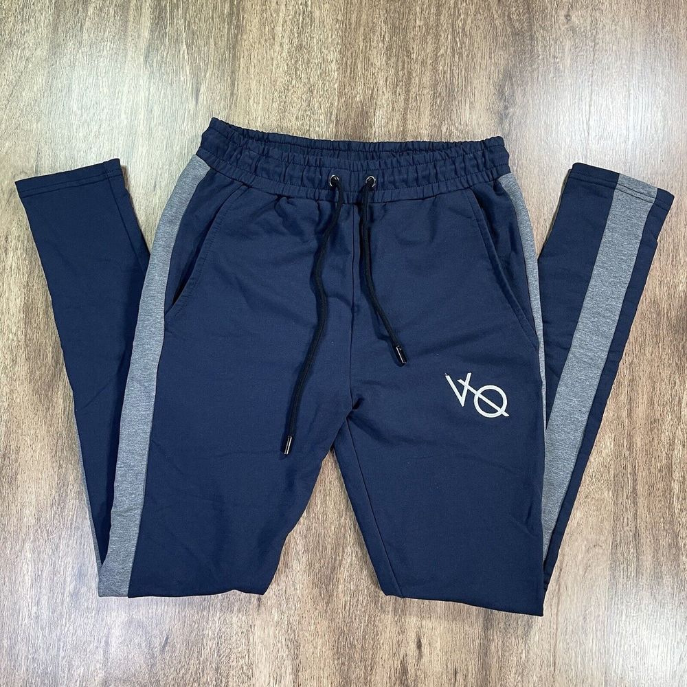 Vanquish Fitness Womens S Joggers Pants Navy Drawstring Adjustable Waist Pockets
